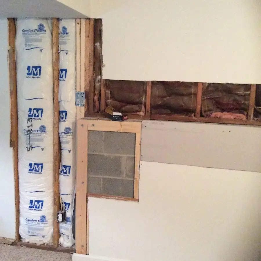 Wall insulation replacement during Structural Drying in Burlington